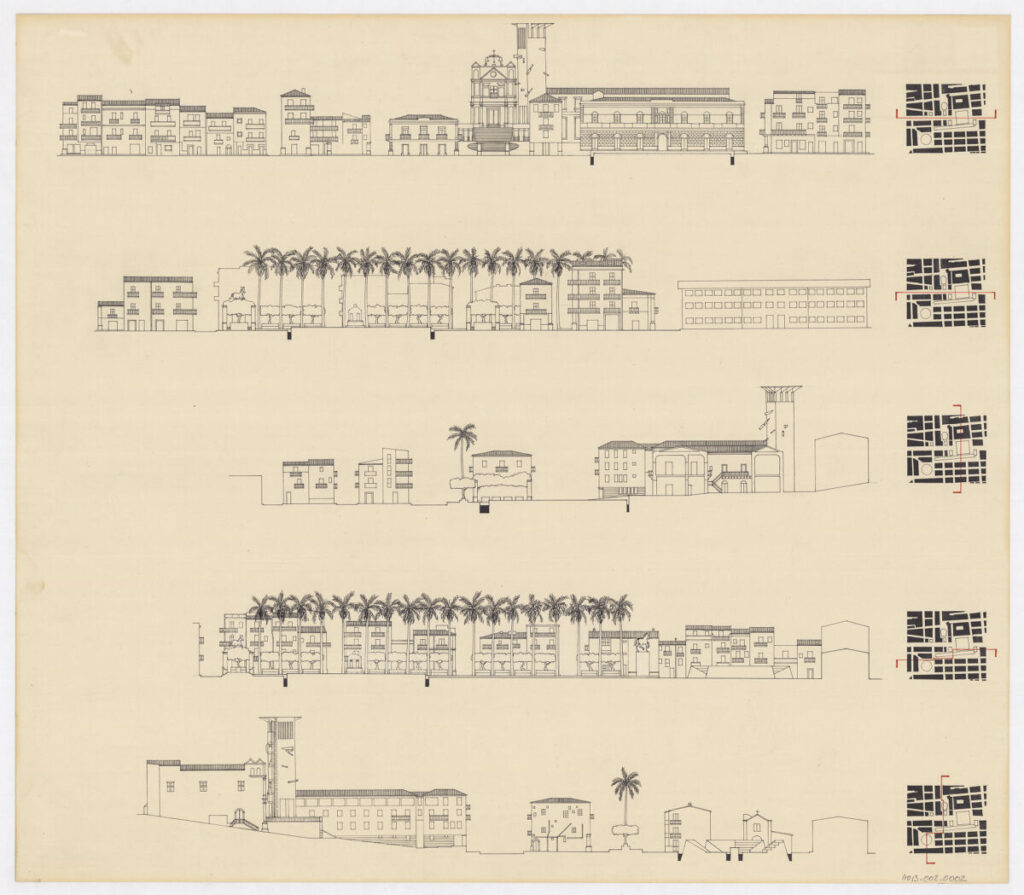 Four Plazas for Leonforte  elevations with location key plans.
