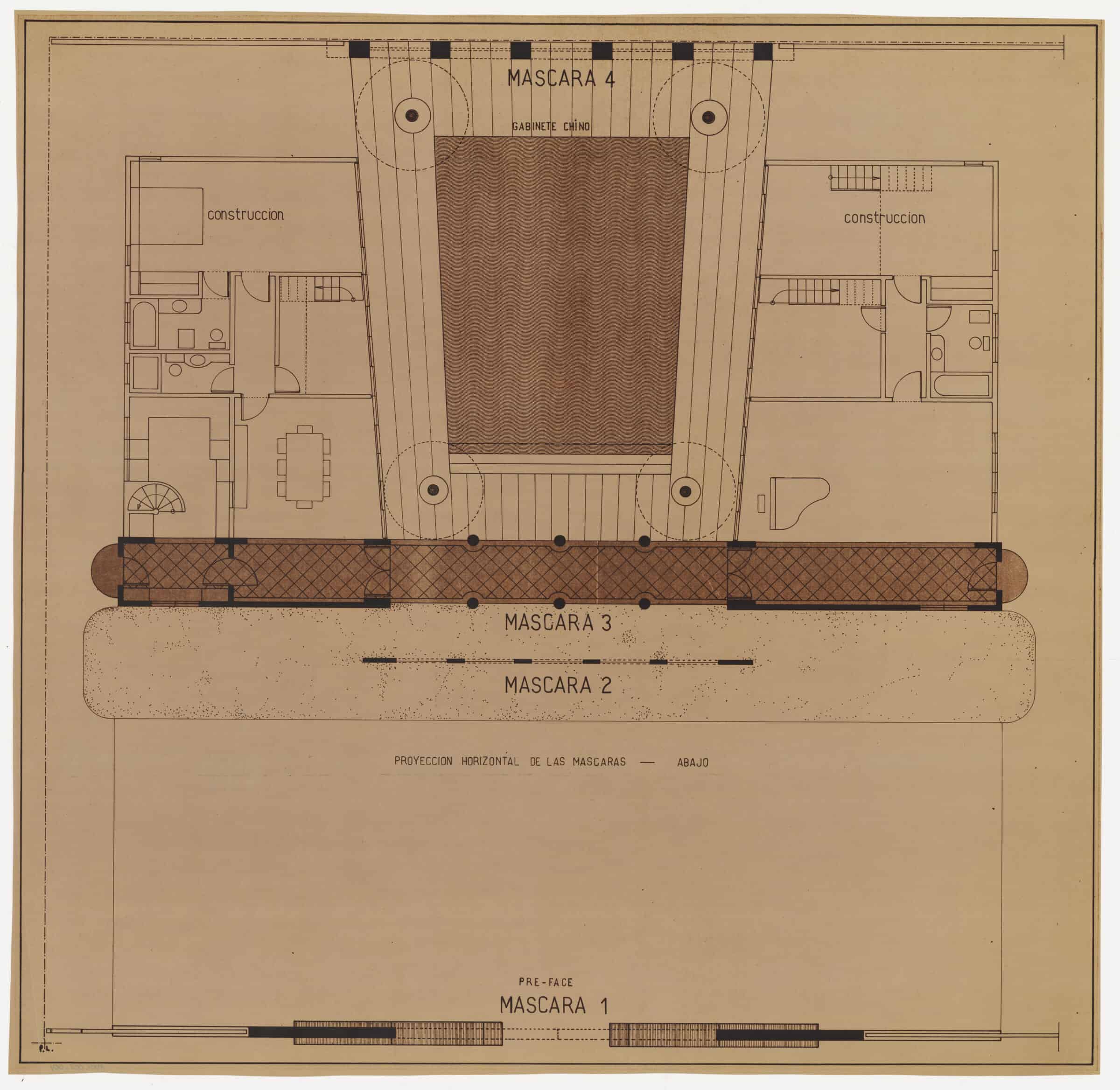 Reprographic image of Facade House first floor plan