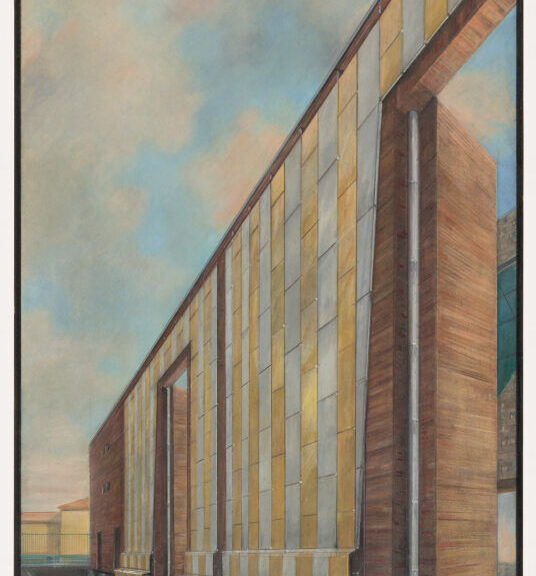 Cropped prismacolor and gouache drawing of Una Porta per Venezia exterior perspective.