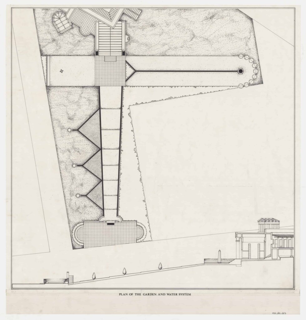 House in Pergusa; Plan of the Garden and Water System