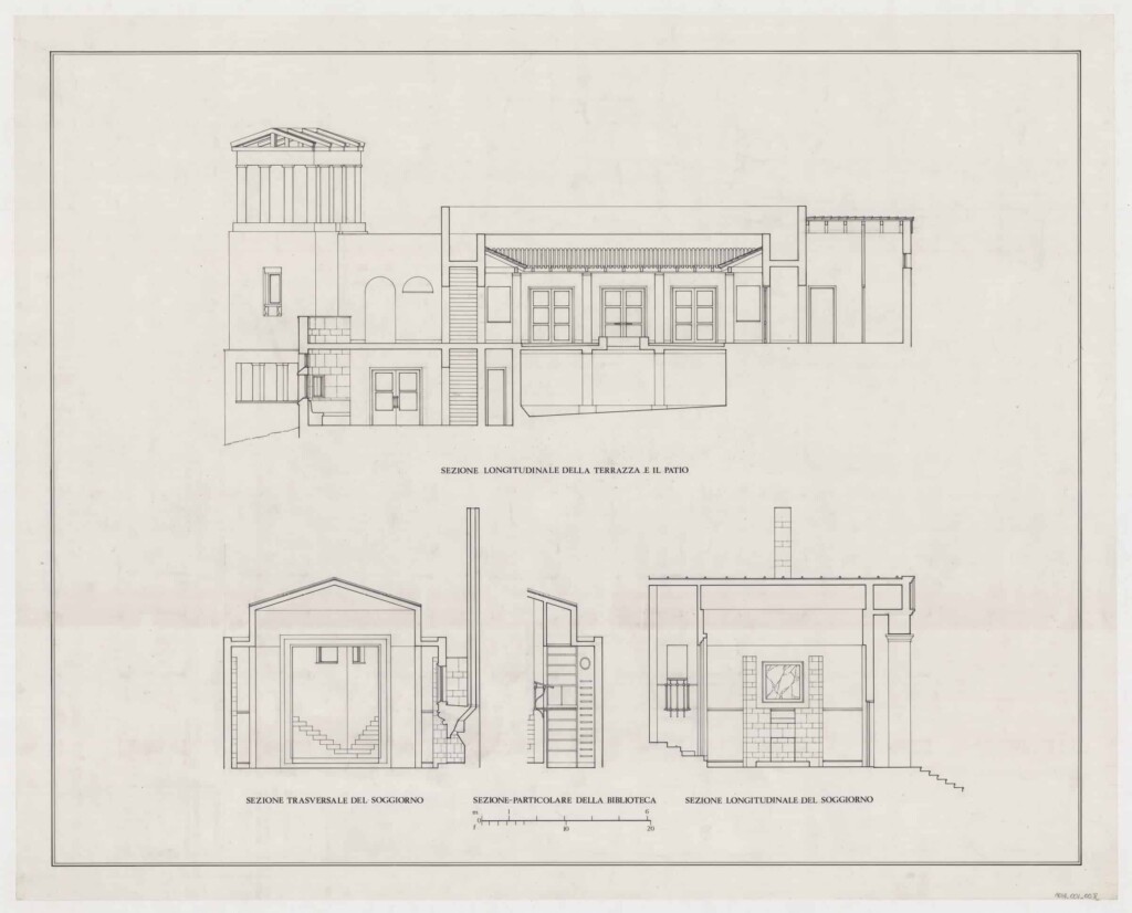 House in Pergusa sections of the terrance the the patio living room and library house.
