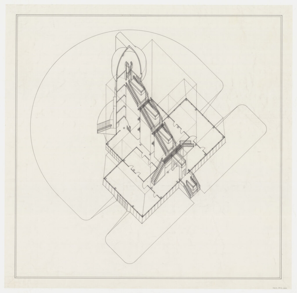 DOM New Headquarters bird's eye axonometric.