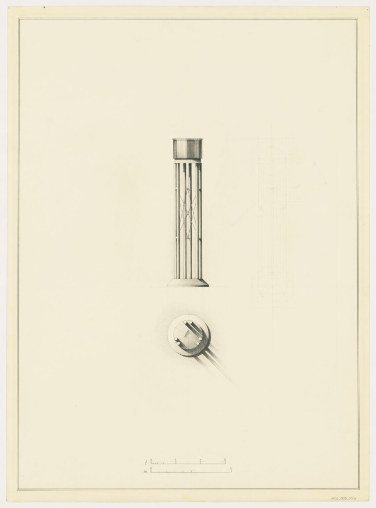 Harvard Faculty Club elevation and plan of planter.