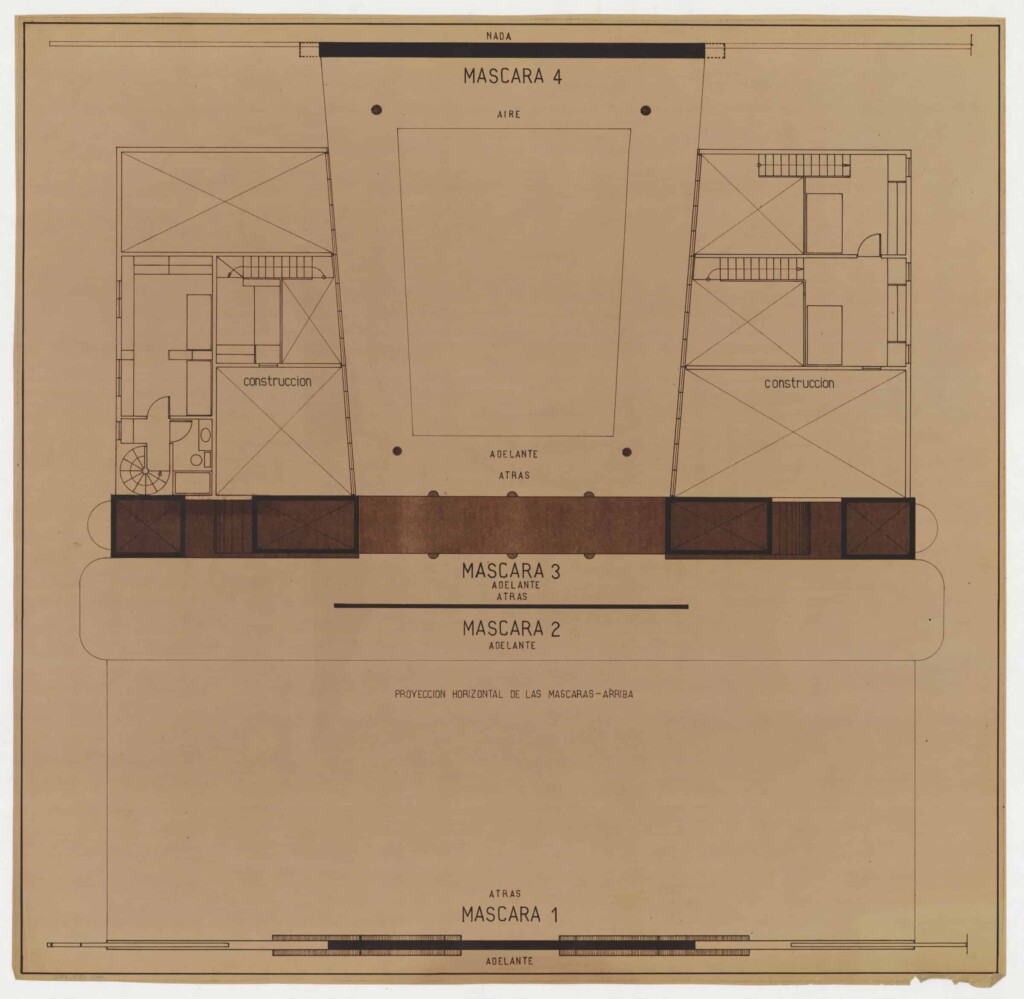 Reprographic image of Facade House second floor plan.
