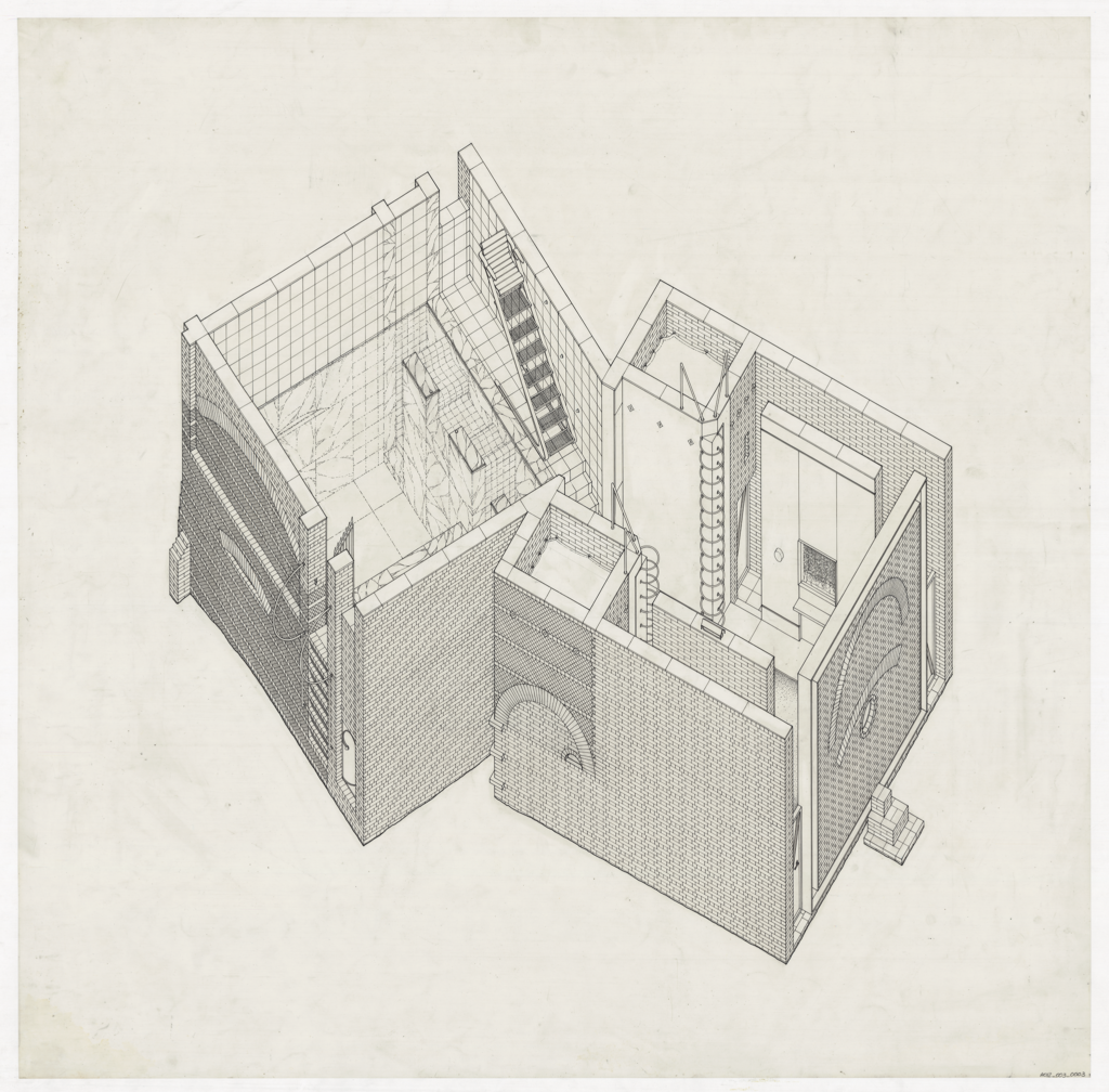 axonometric drawing of taberna ancipitis formae.