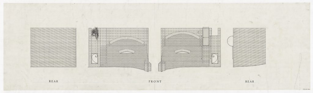 drawing of four elevations of taberna ancipitis formae