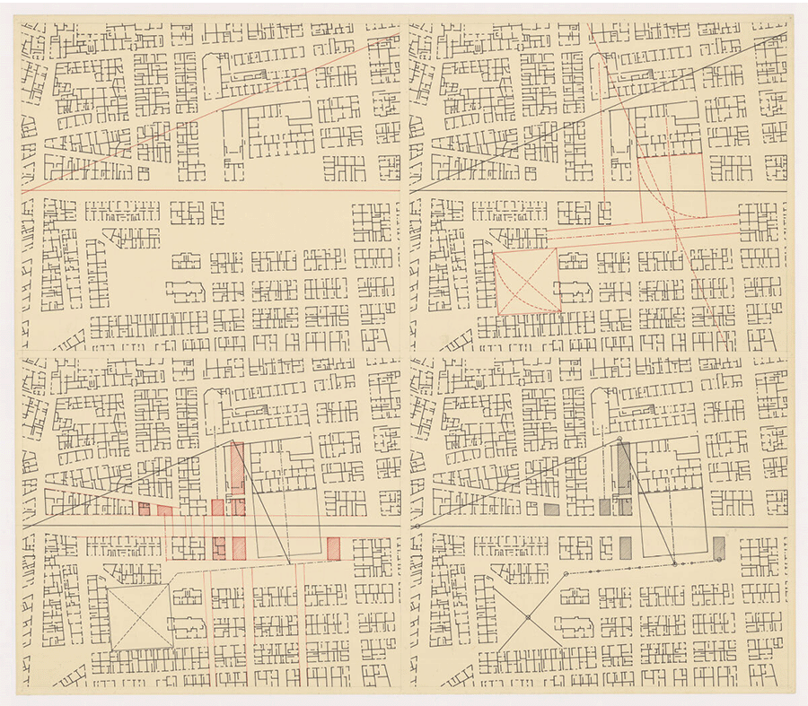 Four Plazas for Leonforte; 2 Diagrammatic Site Plans