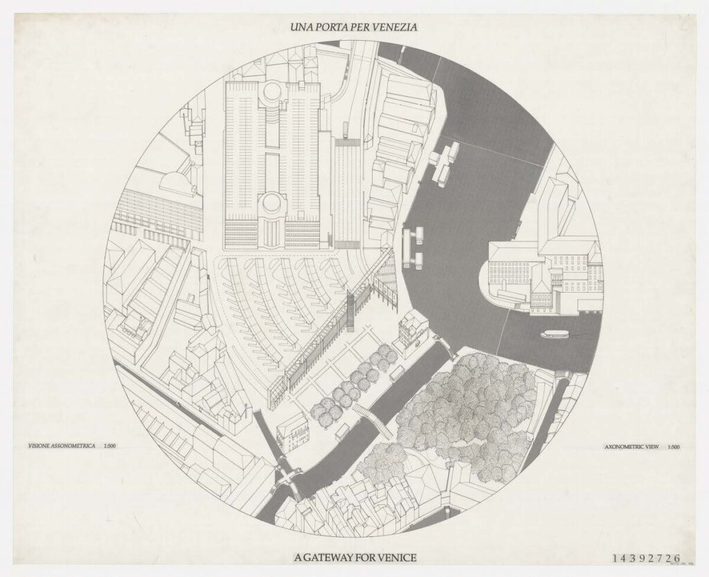 Axonometric drawing of the site of Una Porta per Venezia