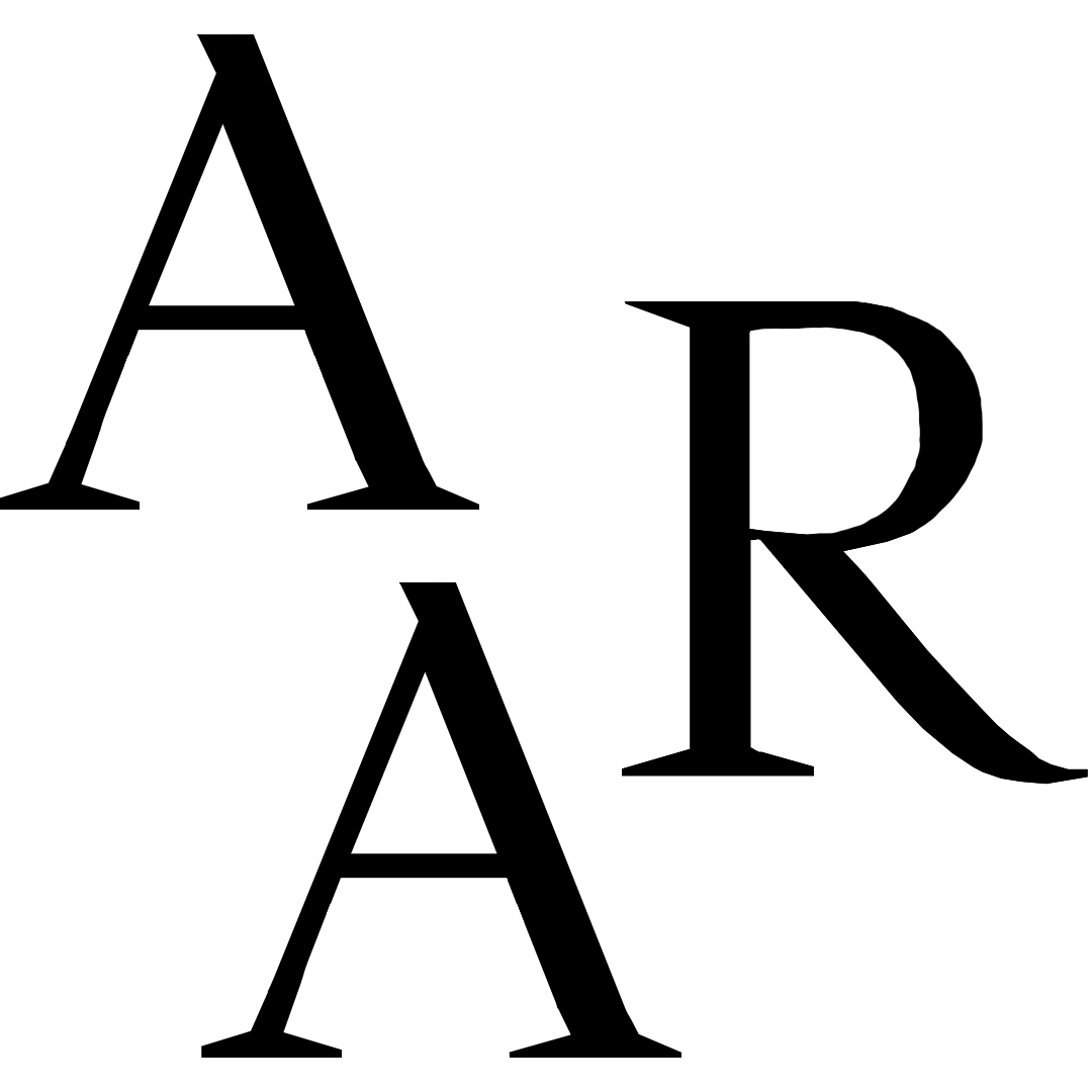 black and white A, A, and R representing the American Academy in Rome logo