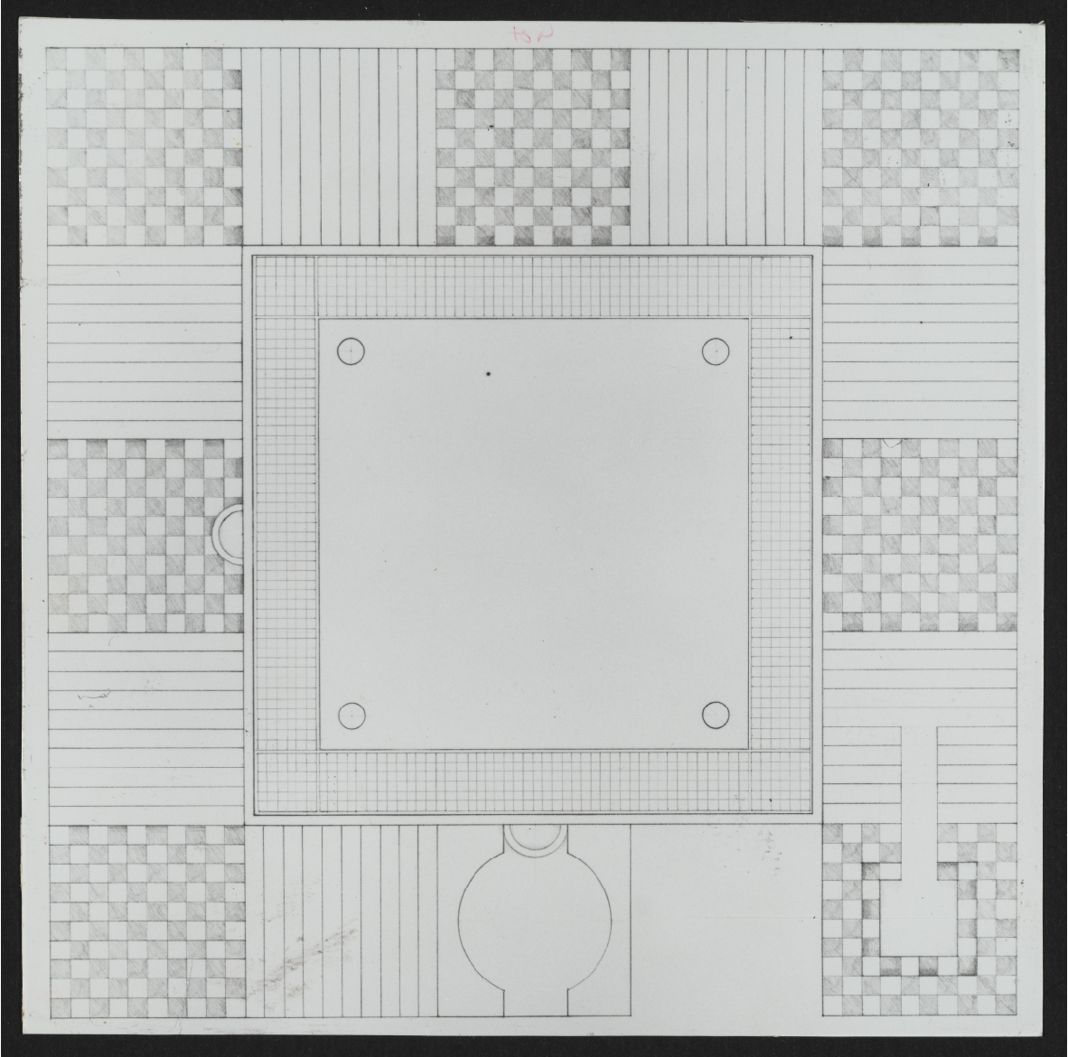 house on the island of djerba floor plan drawing