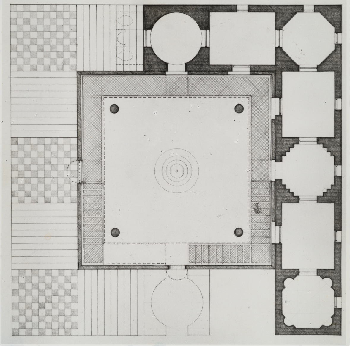 house on the island of djerba floor plan drawing
