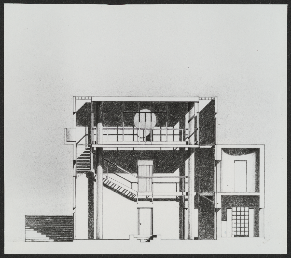 house on the island of djerba section drawing