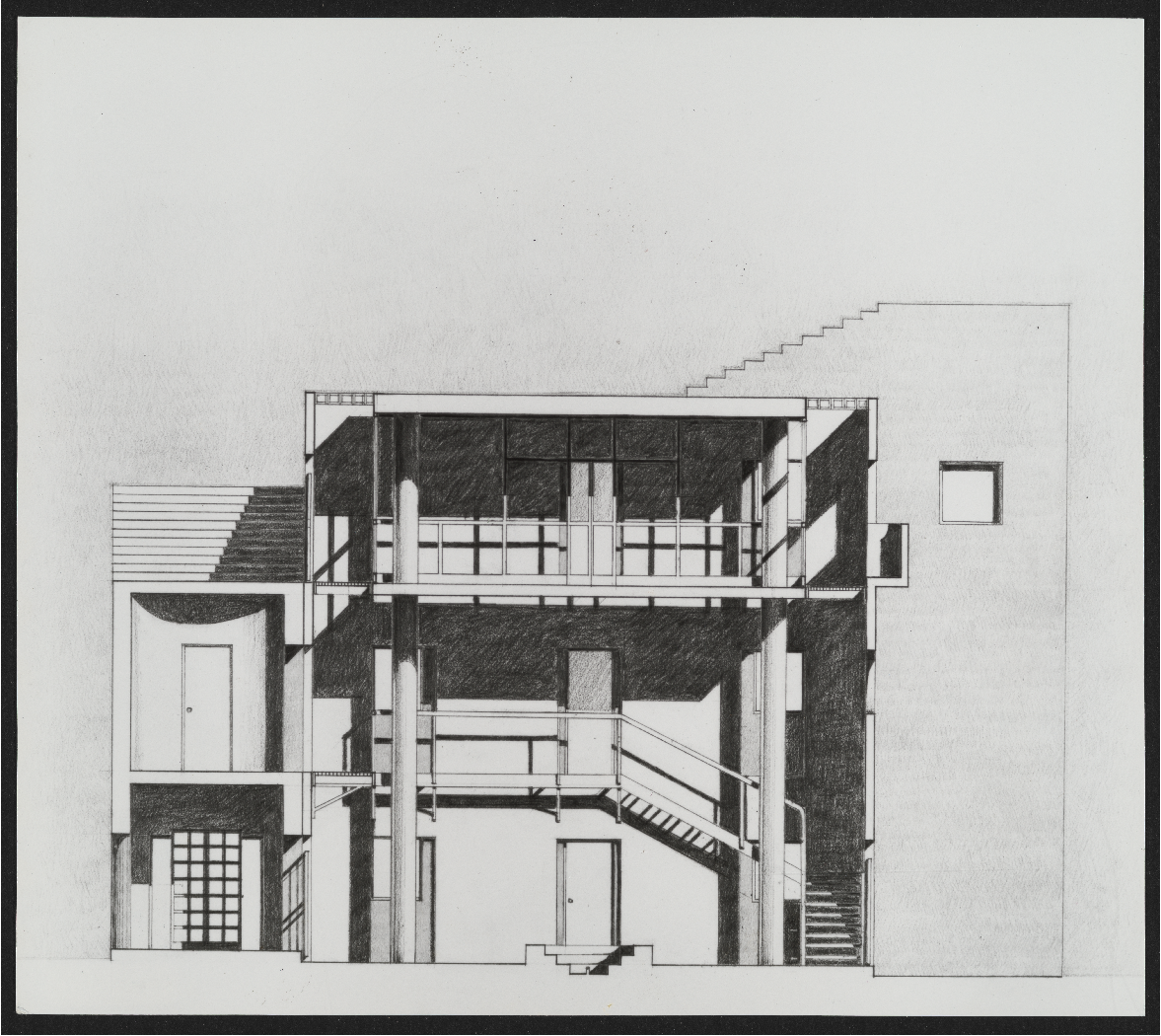 house on the island of djerba section drawing
