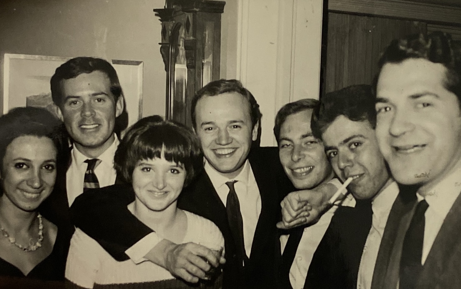 photograph of rodolfo machado and jorge silvetti standing with classmates at their graduation.
