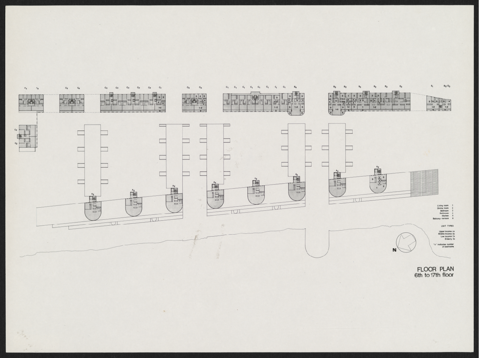 roosevelt island housing sixth to seventeenth floor plans.