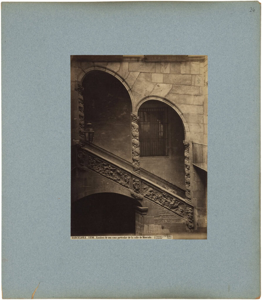 Detail of a staircase in a house in the Calle de Moncada, Barcelona.