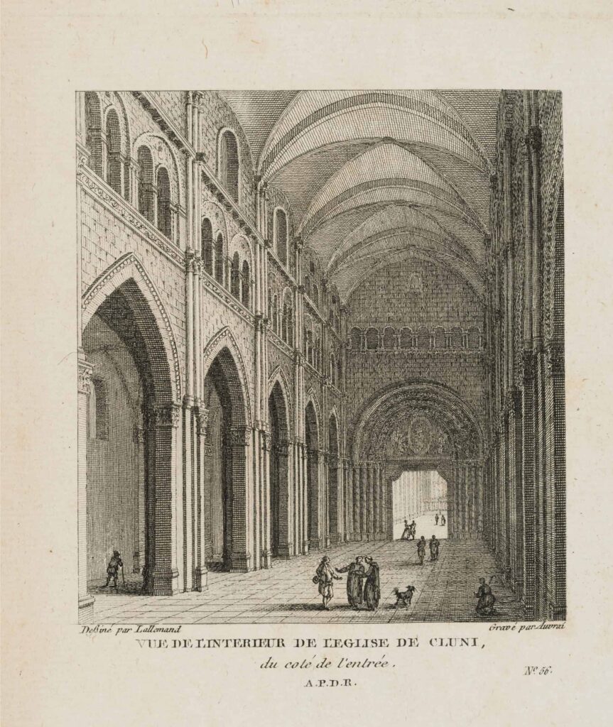 Interior of Abbey of Cluny from the Side of the Entrance.