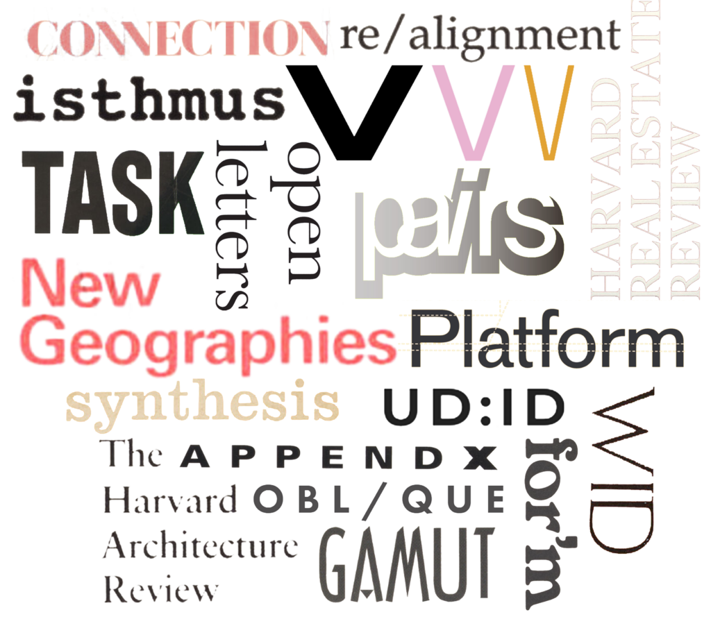 collage of all the harvard GSD student publication titles