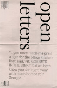 Cover for Open Letters Issue 0.