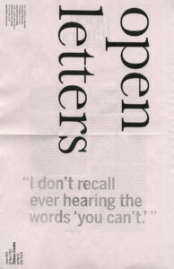 Cover for Open Letters Issue 3.