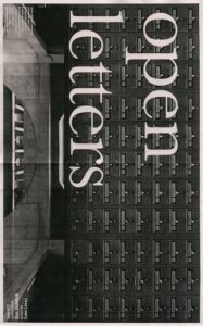 Cover for Open Letters Issue 10.