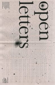Cover for Open Letters Issue 15.