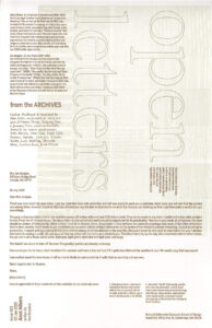 Cover for Open Letters Issue 21.