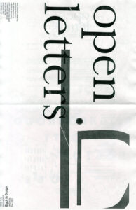 Cover for Open Letters Issue 32