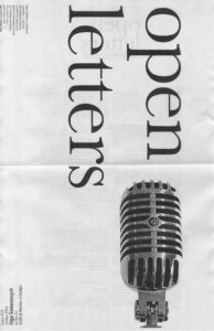 Cover for Open Letters Issue 35.