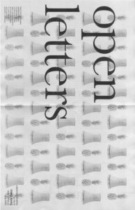 Cover for Open Letters Issue 37.