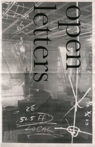 Cover for Open Letters Issue 38.