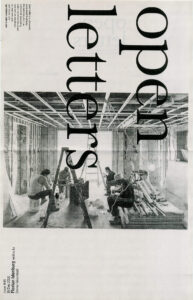 Cover for Open Letters Issue 45.