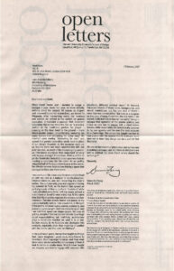 Cover for Open Letters Issue 46.