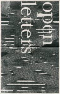 Cover for Open Letters Issue 47.