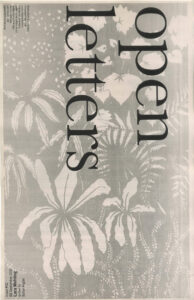 Cover for Open Letters Issue 52.