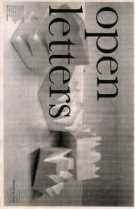 Cover for Open Letters Issue 54.