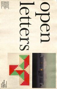 Cover for Open Letters Issue 63.
