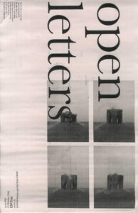 Cover for Open Letters Issue 67.