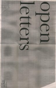 Cover for Open Letters Issue 68