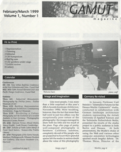 Cover page for Gamut first iteration first issue.