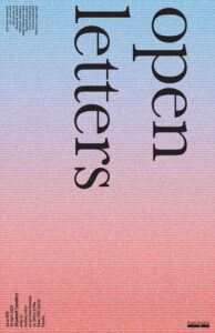Cover for Open Letters Issue 99.