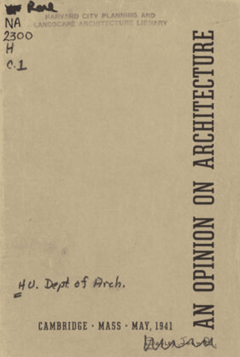 An Opinion on Architecture Cover for the Landing Page.