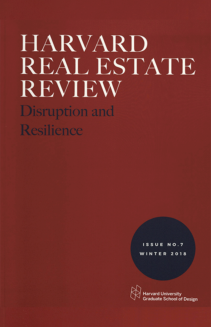 Cover for Issue 7 of Harvard Real Estate Review.