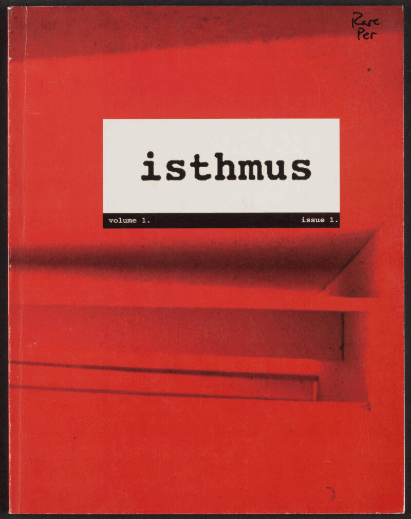 Isthmus first issue cover for the landing page.