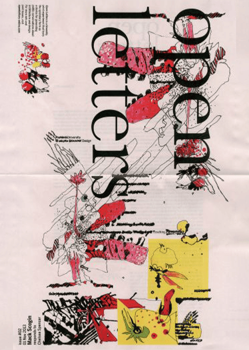 Open letters second issue cover for the landing page.