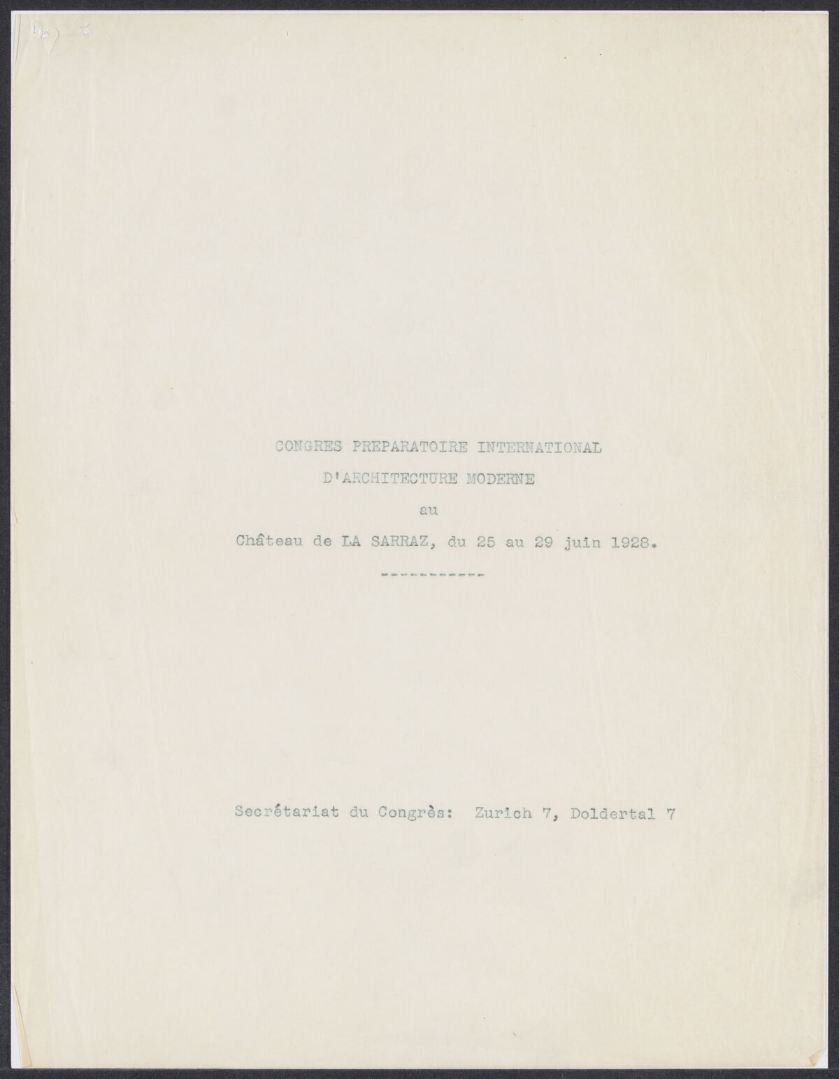 Declaration of La Sarraz Congress.