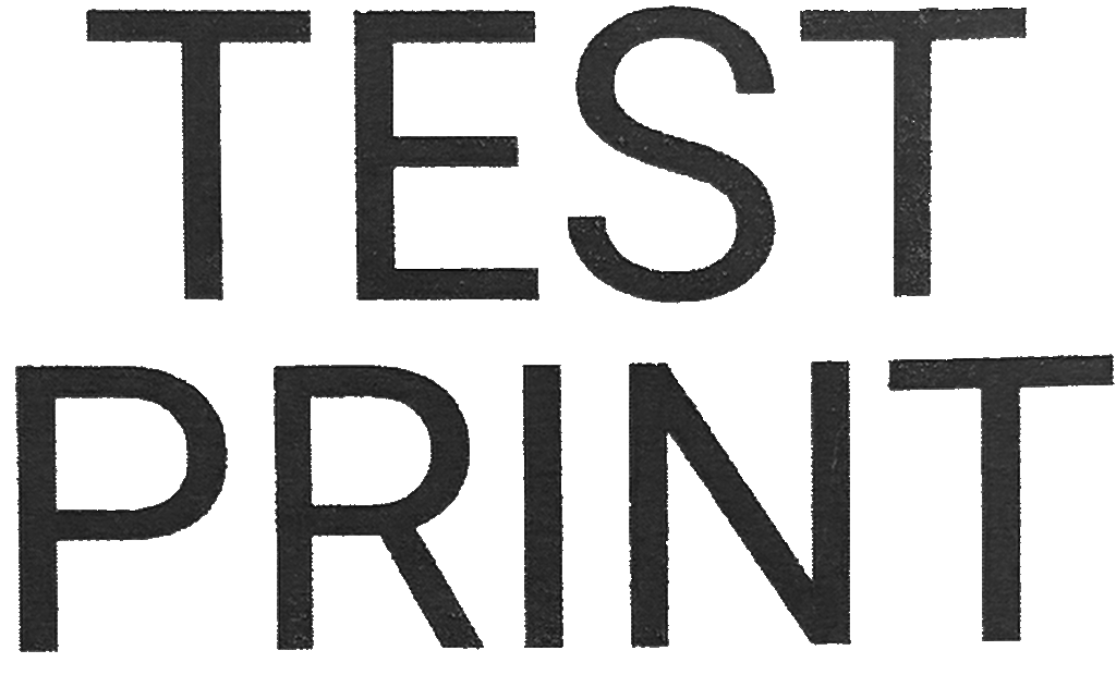 Cover font text for Test Print.