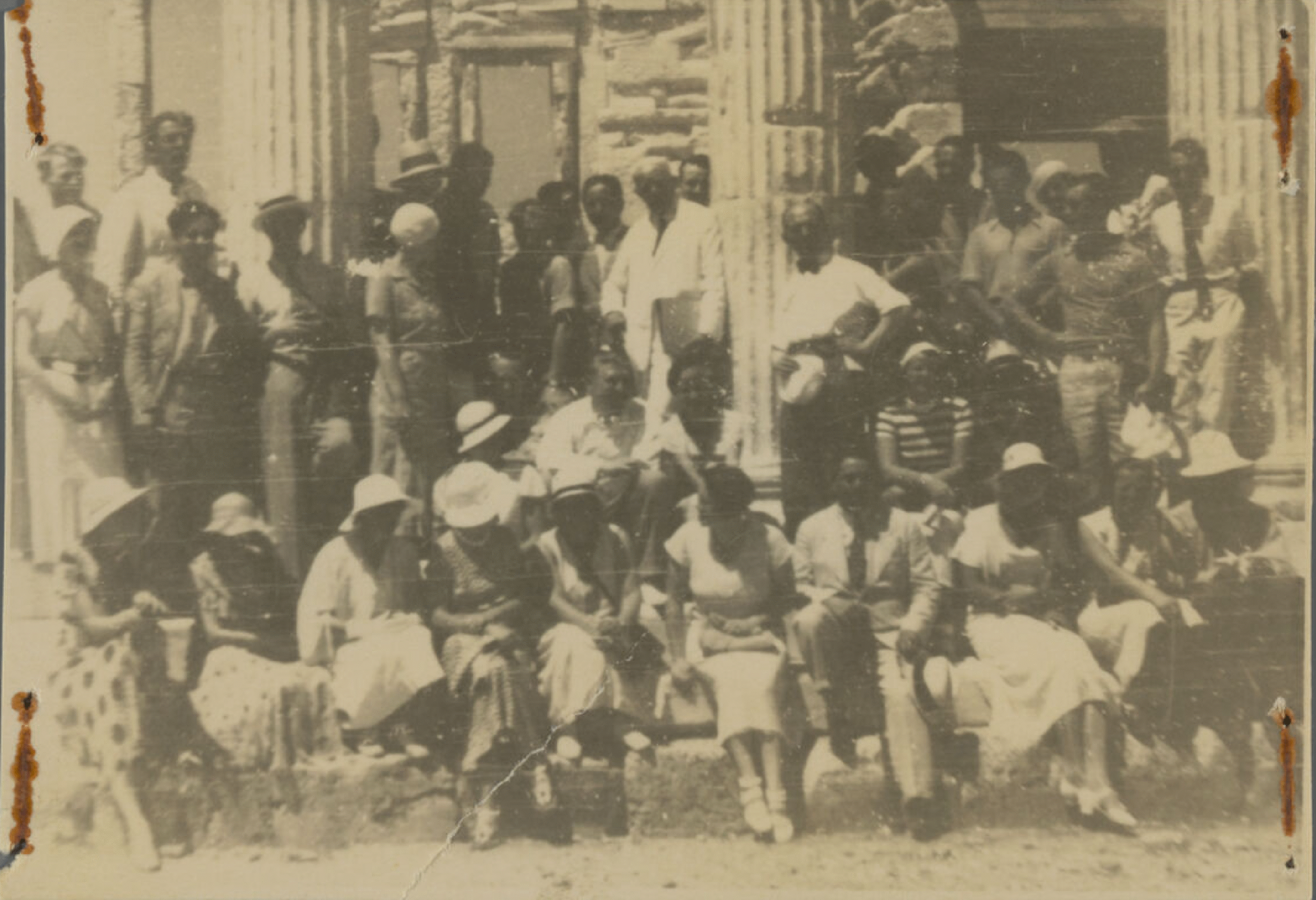 Group photograph of CIAM members in front of a building.