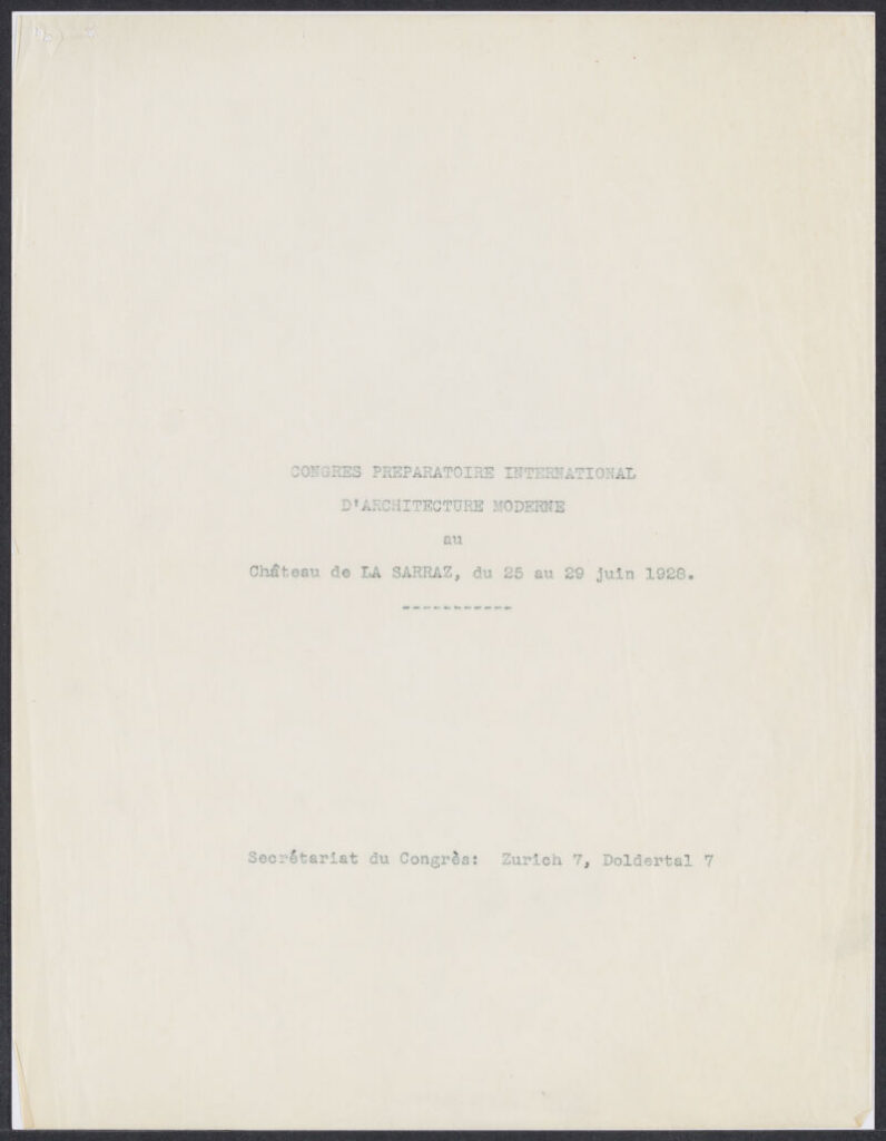 cover photo of la sarraz declaration from the harvard viewer.