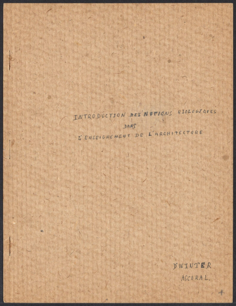 ASCORAL's "Introduction des Notions Biologiques..." Cover page.